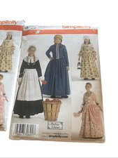 Simplicity 3725 Girls Prairie Pioneer Pilgrim Dress Size K5 HH Lot of 2