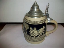 Gerzit / Gerz West German Beer Stein With Pewter Lid Dancing Music Celebration