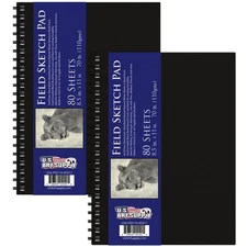 8.5" x 11" Hardbound Sketch Book 70 Pound (110gsm), Book of 80-Sheets (2 books)