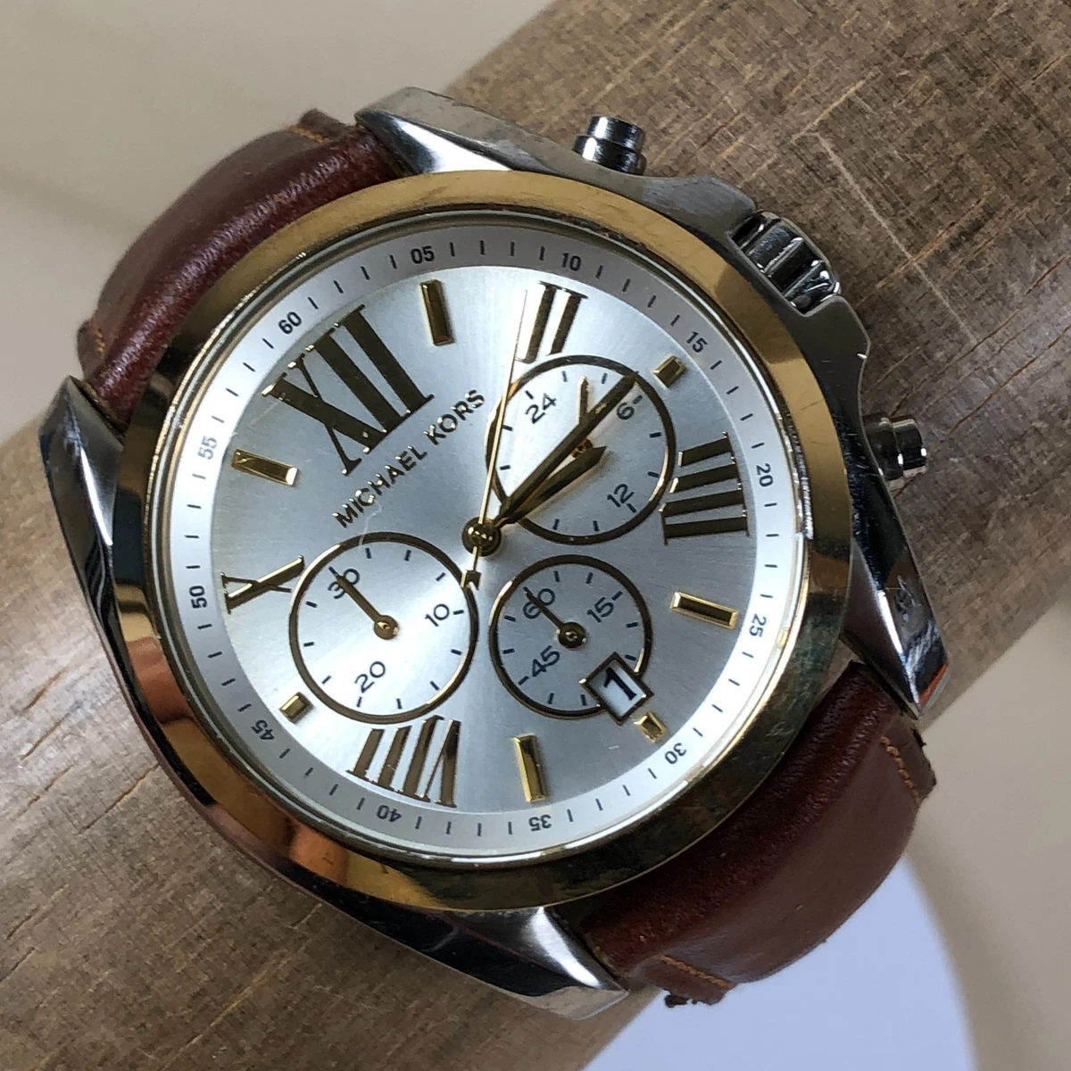 Michael Kors Bradshaw Brown Leather Watch MK5629 with Box Michael Kors Bradshaw Wristwatches for Men for sale | eBay main image 2