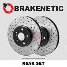 REAR SET BRAKENETIC Premium Drilled Slotted Brake Disc Rotors BNP34095.DS