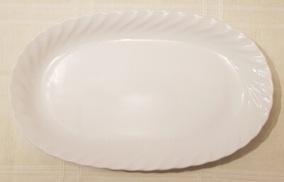 Ovale Servierplatte Form Marienbad, Ingres Weiss, 34 x 21 x 2,5 cm