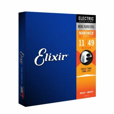 Elixir Saiten für E-Gitarre Nanoweb 12102 nickelumsponnen Rostschutz 11-49
