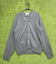 Vintage Lord Clayton Cardigan Sweater Mens Medium Knit Made In USA Grey Button