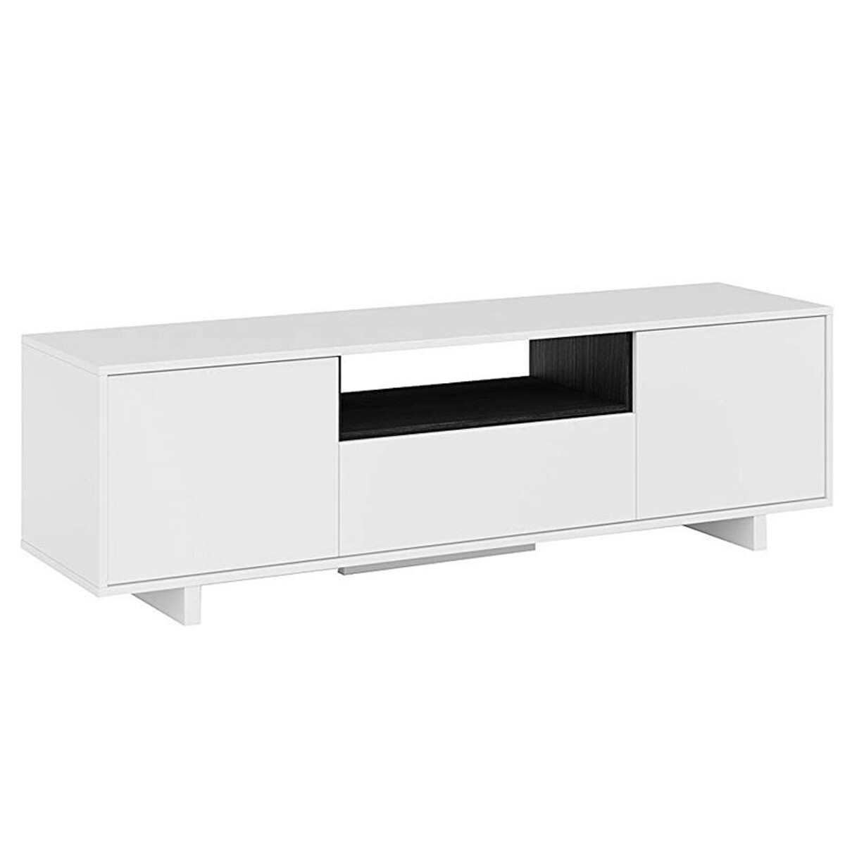 Mueble TV para Salon o Comedor con 3 Puertas, con acabado en Blanco y Gris