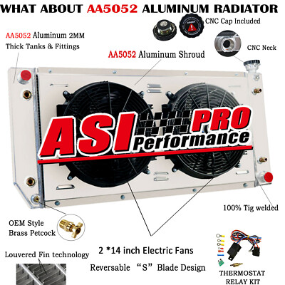 3 Rows Radiator Shroud Fan For 1988-2000 Chevy GMC C1500 C2500 C3500 K2500 Tahoe