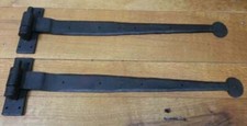 Handforged Cranked Hook and Band Pintle Hinges 24 inch Barn door hinges Beeswax