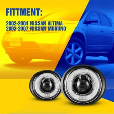 fits 03-07 Nissan Murano 02-04 Altima Fog Lights Halo Projector Clear Glass Lens