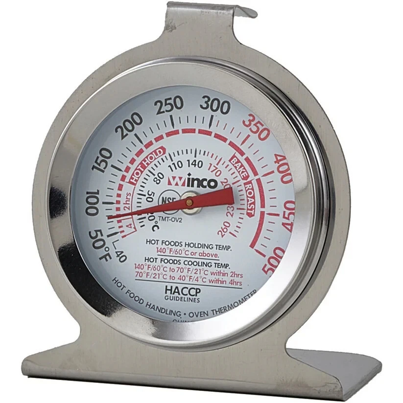 Oven Thermometer Adjustable Wide Range Dual Temperature 2" Dial