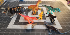 VINTAGE Lot of 8 Small Plastic Toy Dinosaurs Triceratops Stegosaurus Raptor
