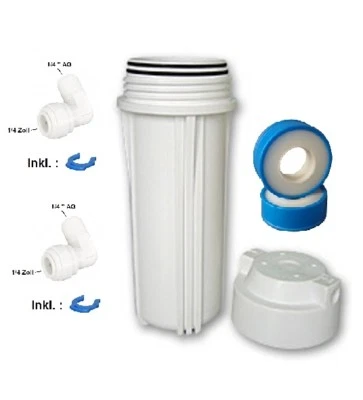 PLANET-AQUA Filtergehäuse 10" weiß + Zubehör Wasserfilter Osmoseanlage Umkehrosmose Osmose