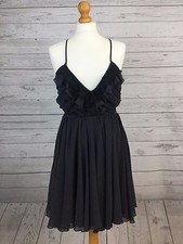 Lipsy London Women's Dark Grey Strap Party Dress UK 10 - Prom Evening Wear