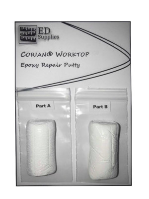 38G Weiß. Corian  Spüle & Arbeitsplatte Epoxid Reparaturkitt - gebrochen, Chips & Risse.
