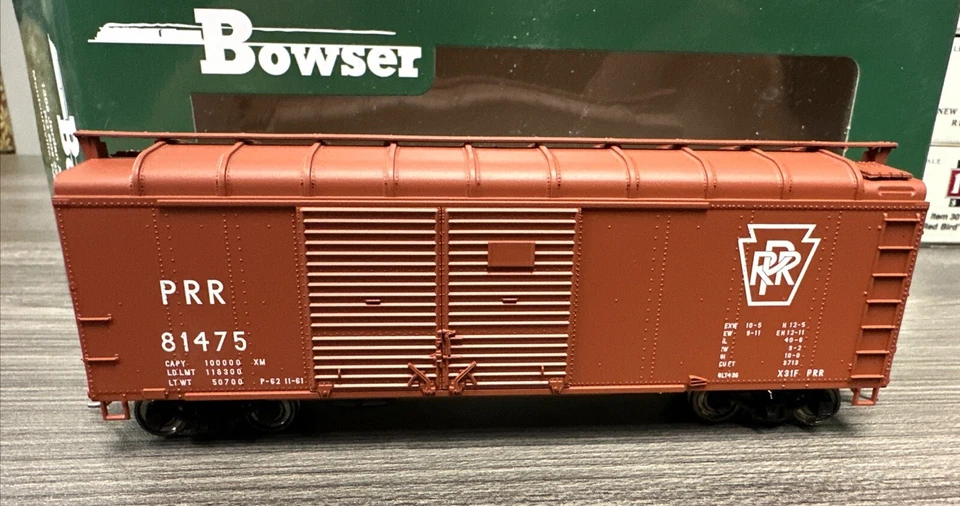 BOWSER HO Scale RTR #41069 X31f Turtle Roof Boxcar PRR Plain Keystone - NEW! - Image 3 of 3