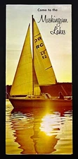 1970s Muskingum Lakes Ohio Recreation Camping Fishing Vintage Travel Brochure OH