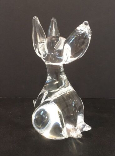Vintage Crystal Dog Figurine 6-3/8" Tall Made In Sweden With Sticker Rare! - Picture 1 of 12