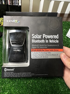 Eznex solar powered Bluetooth in vehicle speaker system, for hands free driving 