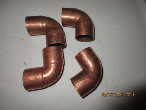 ONE INCH COPPER ELBOW FITTINGS (LOT OF 4)
