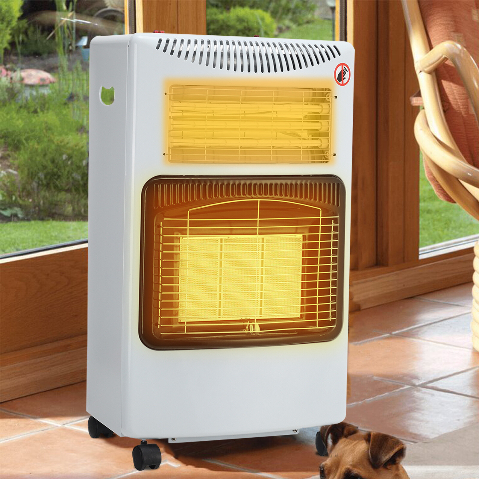 White Portable Indoor Heater Home Butane Calor Gas Heating