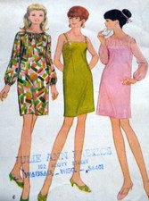 LOVELY VTG 1960s DRESS  OVERDRESS Sewing Pattern BUST 31 1/2 FF