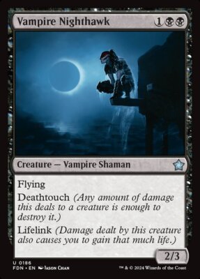 MTG Magic the Gathering Vampire Nighthawk (186/789) Foundations LP