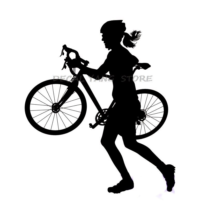 Women Road Bike Shop Wall Sticker Customized Sports Posters Vinyl