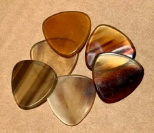 Custom House  Hand Crafted Buffalo Horn Guitar Pick 6 Pack  