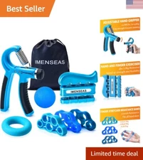 7 Pack Hand Grip Strengthener Set - Adjustable Gripper, Finger Exerciser & More