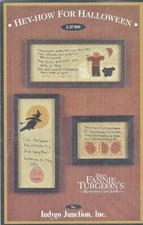 Primitive Halloween Applique & Stitch Sampler Pattern UNCUT Indygo Junction