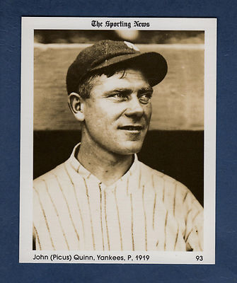 #93 JACK PICUS QUINN, 1919 Yankees ~ 1981 THE SPORTING NEWS Conlon 4X5 card