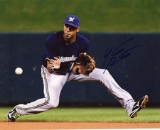 YADIEL  RIVERA   3RD BASE  MILWAUKEE  BREWERS   SIGNED AUTO   8X10  PHOTO  W/COA