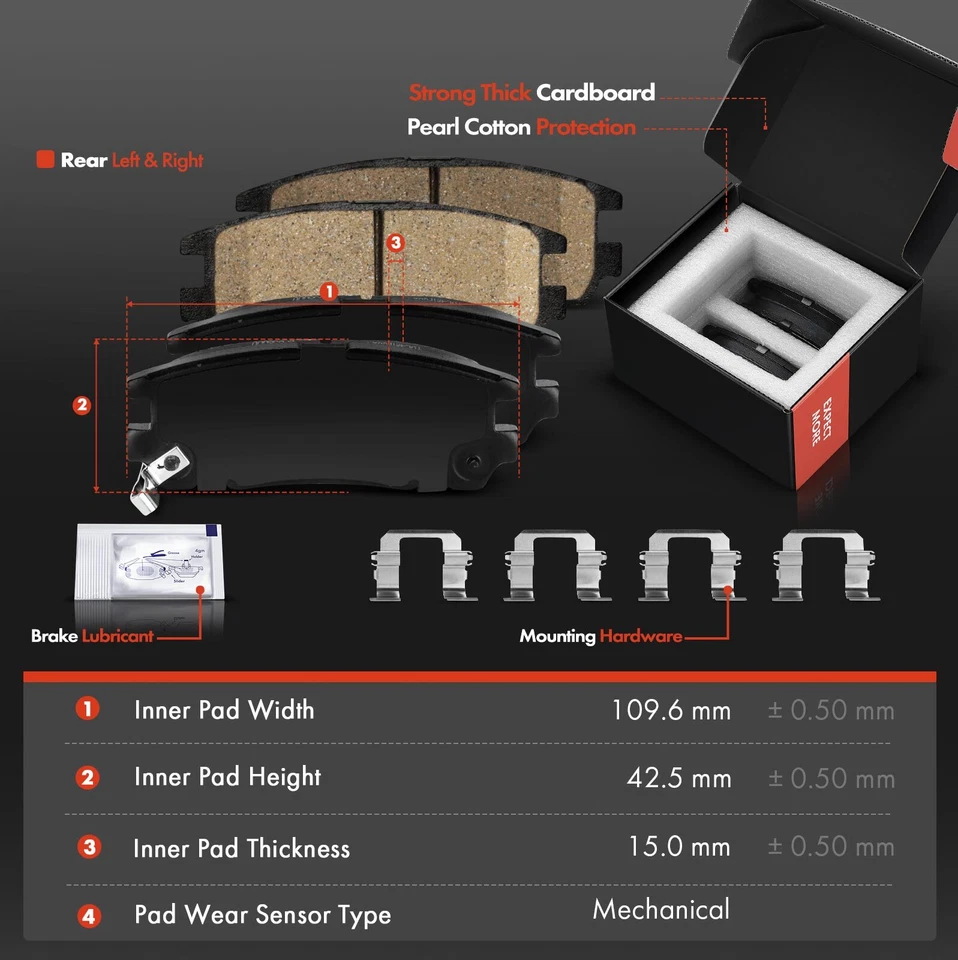 6 piezas rotores de disco y pastillas de freno de cerámica para Honda Passport 94-02 Acura Isuzu trasero Foto 3 de 4