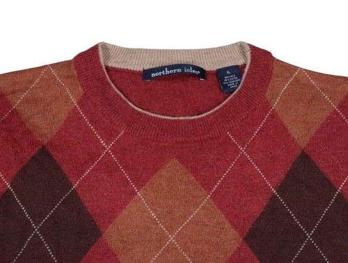Northern Isles Seda Rayón Cachemira ARGYLE Suéter Ligero Hombres XL Manga Larga - Imagen 2 de 11