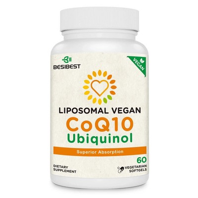 Besibest 1000mg Liposomal CoQ10 Ubiquinol 60 Vegan Softgels High Absorption U...