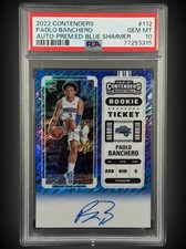 2022-23 Contenders Paolo Banchero Auto Blue Shimmer Rookie Ticket SSP /21 PSA 10