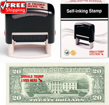 Donald Trump Lives Here Stamp - Self Inking Red Ink Stamp for Money, Office Supp