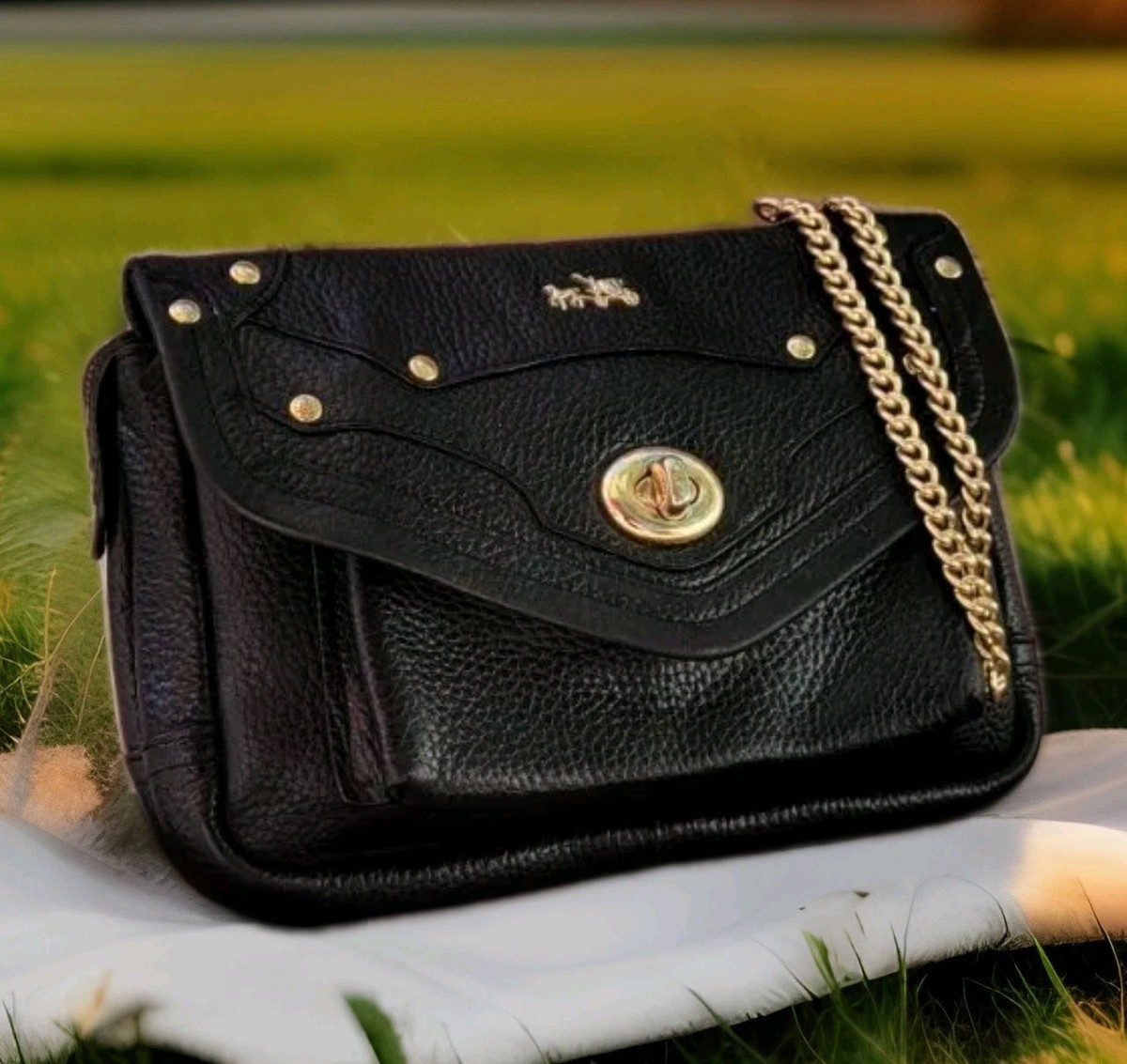 Coach LARGE Rhyder CLUTCH wristlet Leather 36050 Rivet wallet