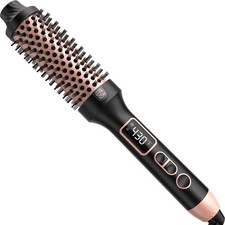 Thermal Brush for Blowout Look, 1.5 inch Heated Round Brush, Curling Iron wit...