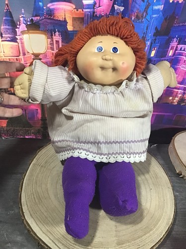 Vintage Cabbage Patch Kids pelo rojo ojos azules 1982