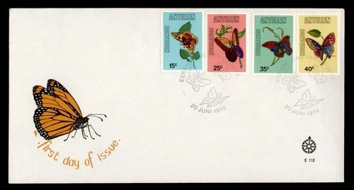 DR WHO 1978 NETHERLANDS ANTILLES FDC BUTTERFLY COMBO R39043