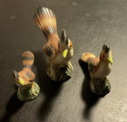 Shiken Vintage Miniature Bone China Bird Figurines Family Set 3 Pcs 1950's — photo 5