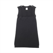 Chanel Coco Button 16 years Cotton Sleeveless Dress 34 Ladies' Black  P53710K069
