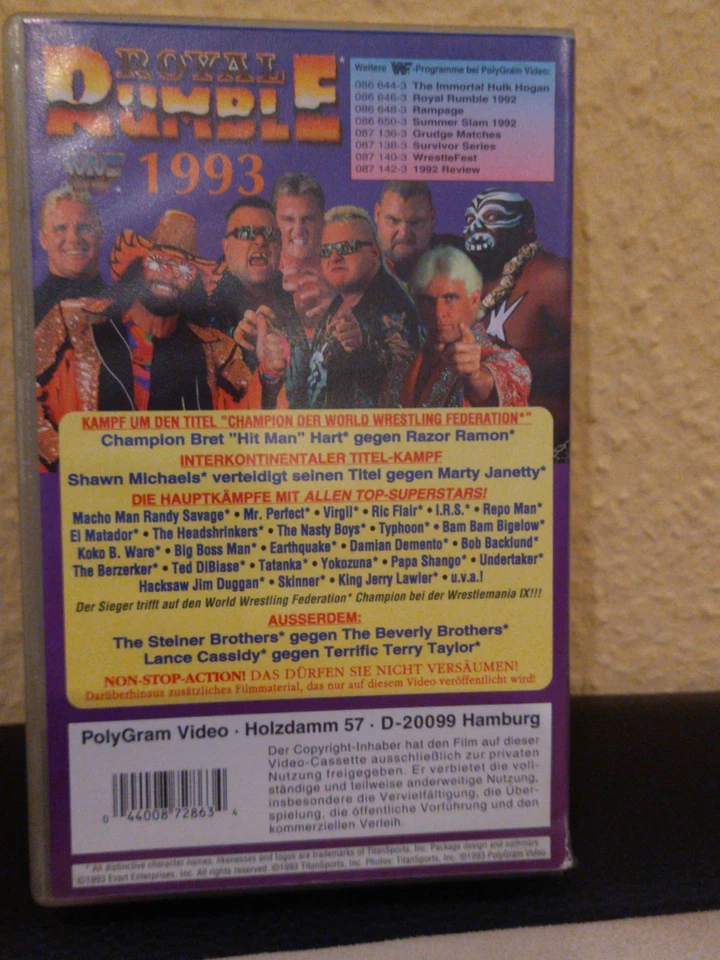 WWE - Royal Rumble 1993 - VHS Kassette **TOP** - Bild 2 von 4