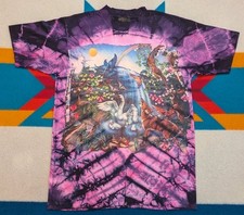 Vintage Lisa Chapman Graphics Nature Tie Dye Shirt USA Made Single Stitch Large