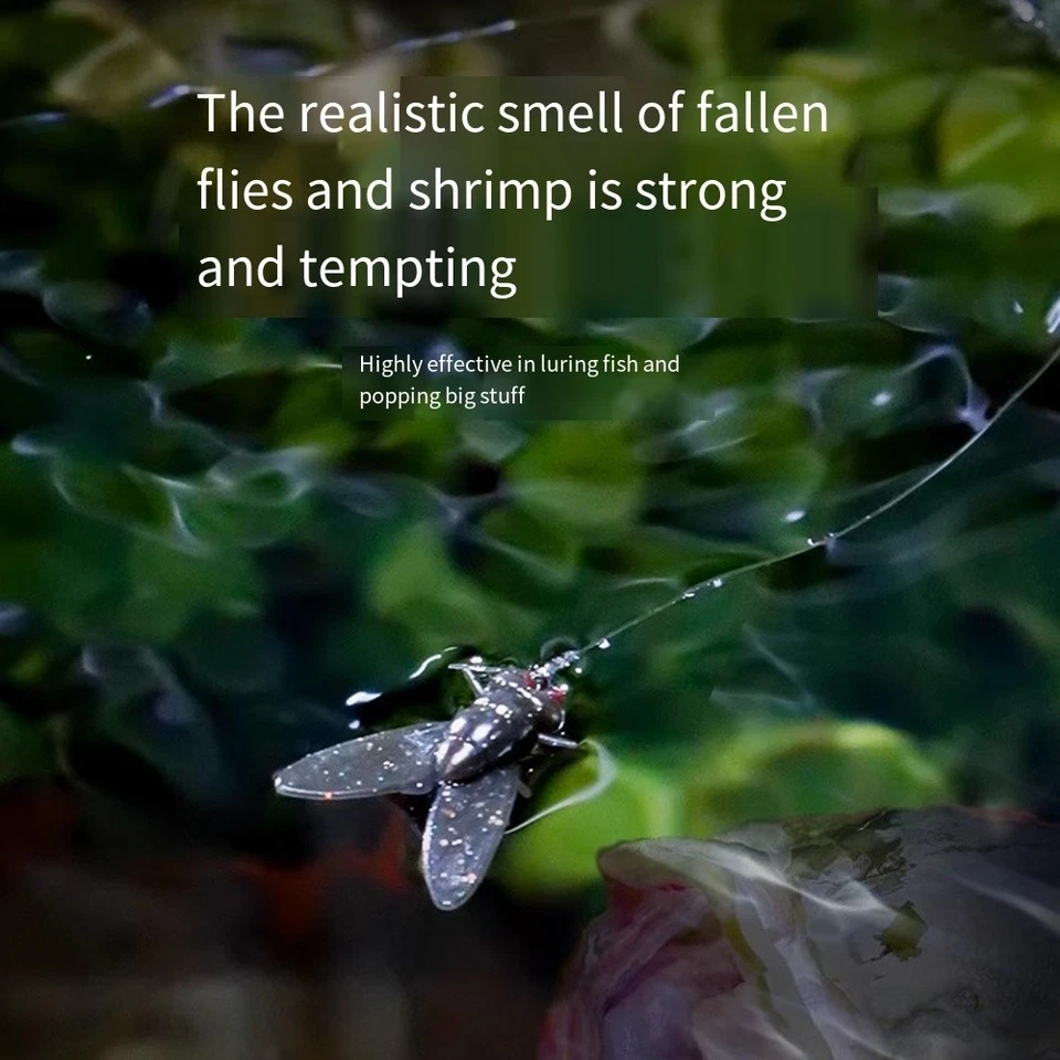 Fliegenfischen Köder Rig mit Silikonflügeln schwimmend und Fisch Lockstoff Bes - Bild 2 von 4