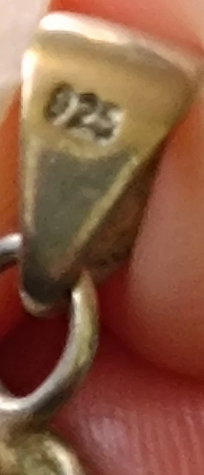 Großer Perlmutt Anhänger mit Blisterperle und Granat 925er Silber gefasst - Bild 4 von 4