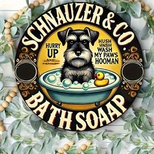 Aluminum Room Schnauzer Co Bath Soaap Tin Metal Signs Home D cor 8x8
