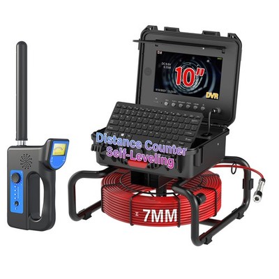 50m Sewer Drain Pipe Inspection Camera w/ Self-Leveling 512hz Loctor 10'' Monitor