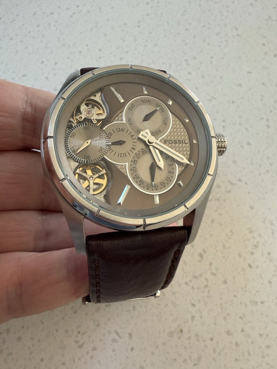 Brand New Fossil Mechanical Watch. Worn 10 times! Townsman Automatic Brown Leather Watch - ME3259 - Fossil main image 4