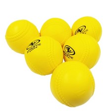  9 in. Practice Foam Baseballs with Carrying Bag, Yellow, 6 pack, 1.5 oz